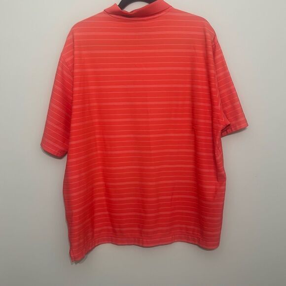 Vintage Y2K Nike Red White Striped Dri-Fit St Andrews Old Course Golf Polo XL - Picture 8 of 10